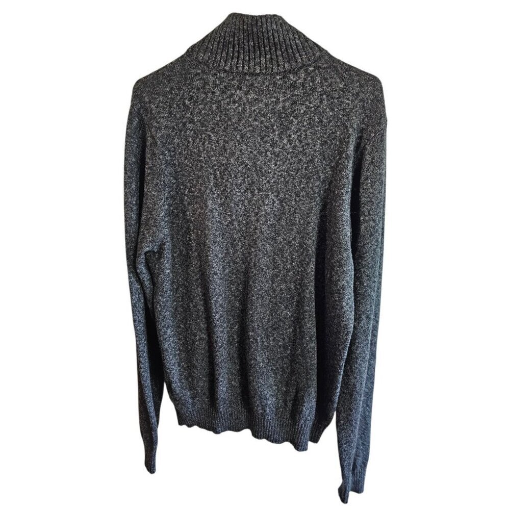 Abercrombie & Fitch Moose Sweater Mens XL Charcoal Heather Shawl Collar 3 Button - Picture 3 of 8